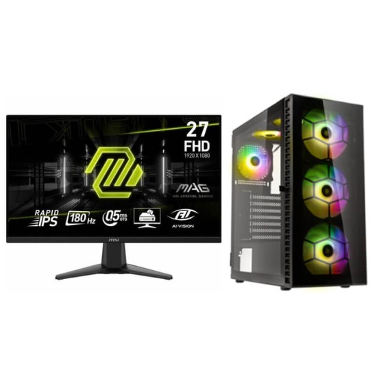 Cube KF9 Bundle, Amd Ryzen 5 5600GT, 16Gb Ram, 1TB m2 + MSI 27" FHD 180HZ