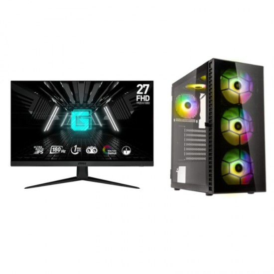 Cube NK1 Bundle, Amd Ryzen 5 5600, 16Gb Ram, 1TB m2, GeForce RTX 4060 8GB + 27" Msi FHD 180HZ