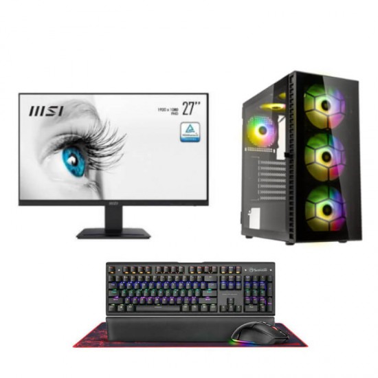 Cube CA6 Bundle, Amd Ryzen 5 5500, 16Gb Ram, 500 Ssd, Nvidia GeForce Gtx 1650 4Gb + 27" Msi FHD 100HZ 