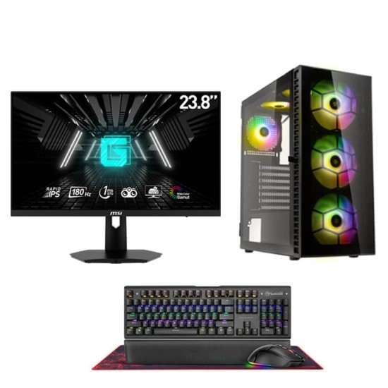 Cube CB47 Bundle, Amd Ryzen 5 8400F, 16Gb Ram, 1Tb m2, GeForce Rtx 5060 8GB + Msi 24" 180HZ