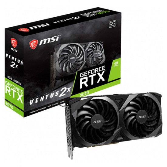 MSI VGA PCI-E NVIDIA GF RTX 3070 VENTUS 2X 8G OC LHR MSI VGA PCI-E NVIDIA GF RTX 3070 VENTUS 2X 8G OC LHR
